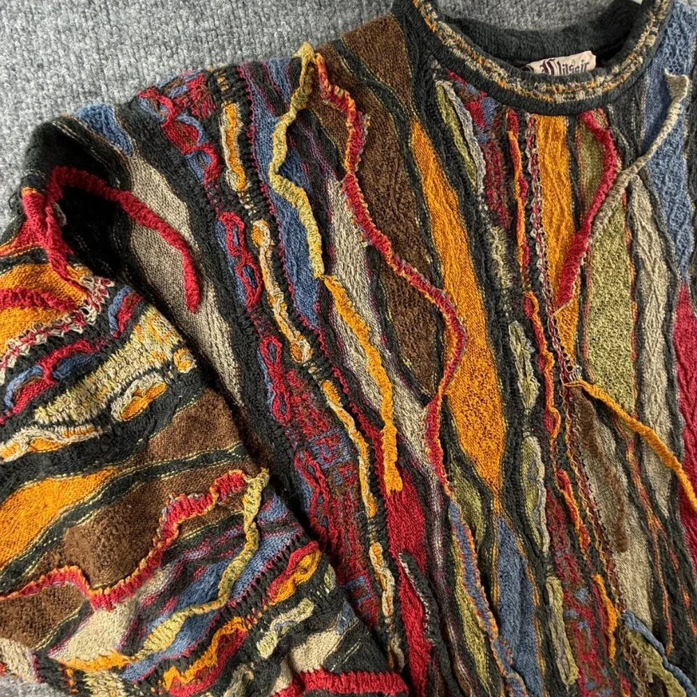 Coogi Classic Linen Blend Australia Sweater XL Pullover Colorful Authentic - Picture 2 of 16